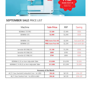 Monthly Bernina Specials